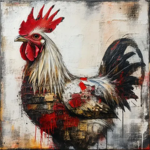 My Inner Zombie Chicken in Gritty Mixed Media