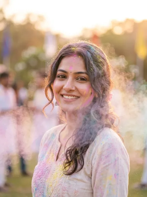 Dreamy Holi Festival Portrait Photography