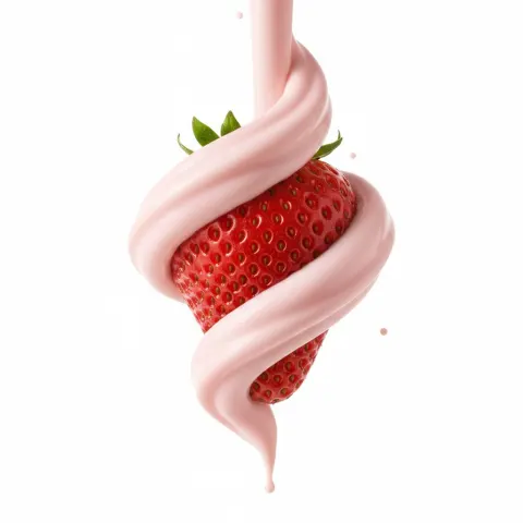 Blueberries Floating in Creamy Yogurt
