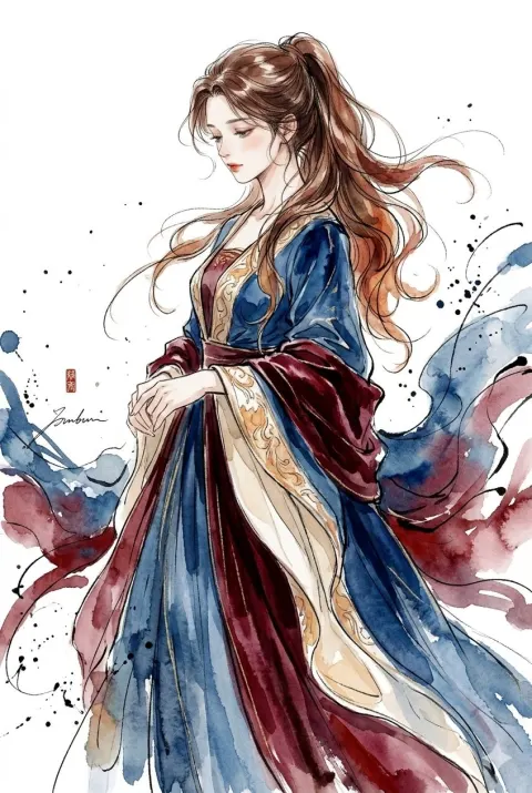 Elegant Ink Portrait