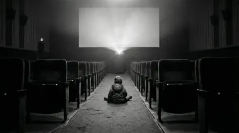 Lone Child in Empty Cinema