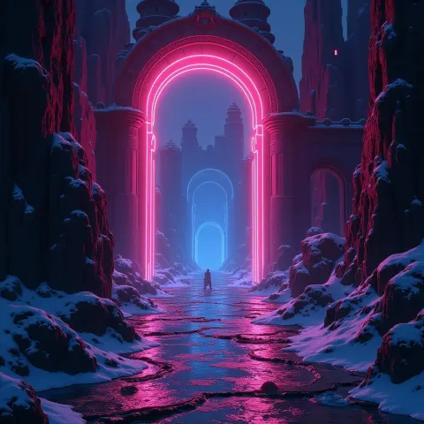 Neon Gateway to the Shivering Isles Realm