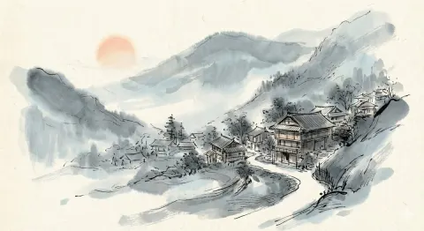 Expressive Ink Crane Painting