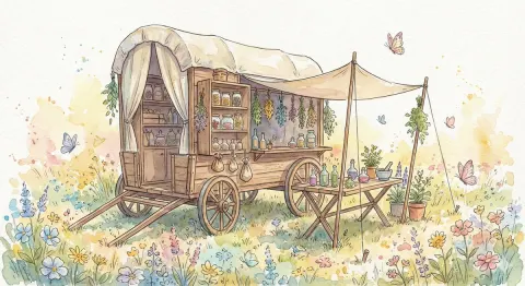 Herbalist's Fantasy Meadow Carriage