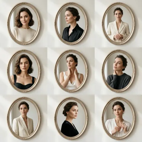 Elegant Grid Fashion Portraits