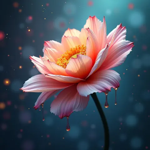 Surreal Flower Melting Into Abstract Dream Space