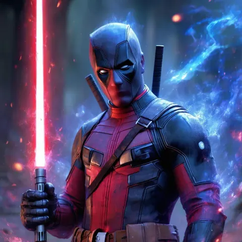 Deadpool as a Sith Lord in Ethereal Glow