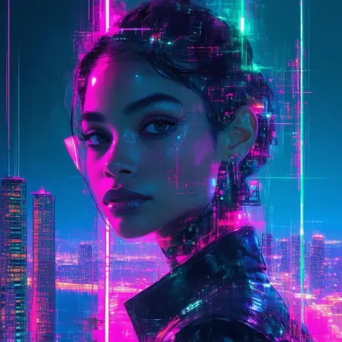 Zendaya Twin Peaks Poster in Neon Glitch