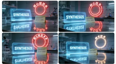 Futuristic Lab Synthesize Hologram Scene