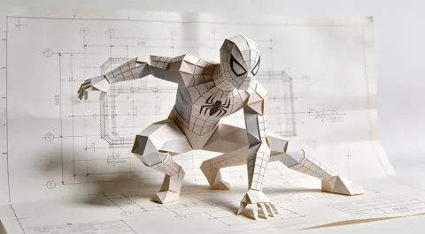 Origami Spider-Man Blueprint Art