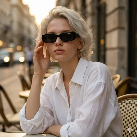 Platinum Blonde Café Portrait