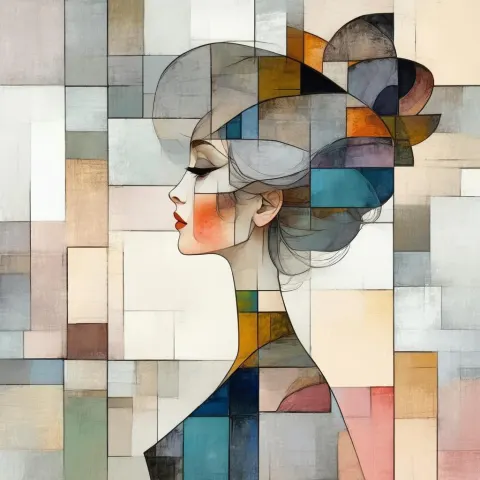 Cubist Self Portrait as Jane Austen Character