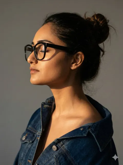 Golden Sunset Profile Portrait