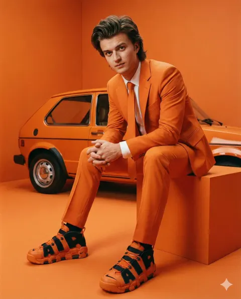 Orange Luxe Street Fashion Editorial