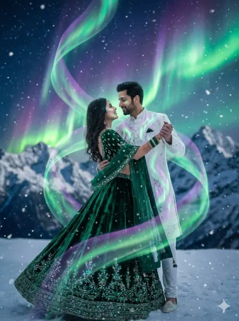 Aurora Wedding in Himalayas