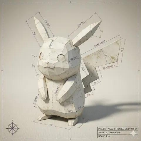 Origami Blueprint Art