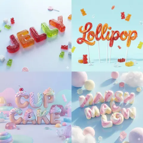 Candy Word 3D Render
