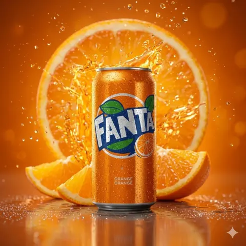 Icy Fanta Orange Can Splash