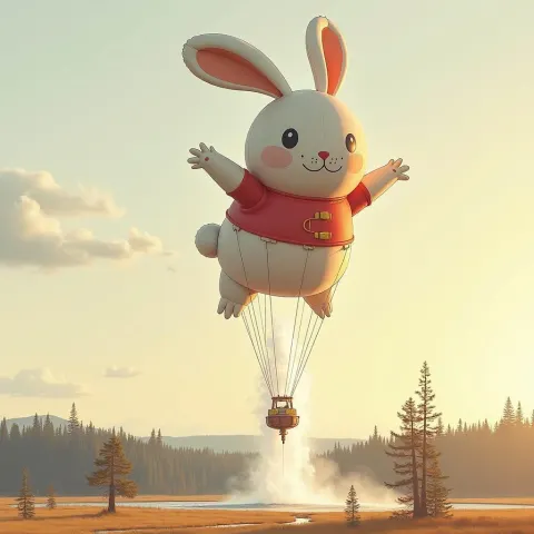 Inflatable Rabbit Launched by Old Faithful Geyser