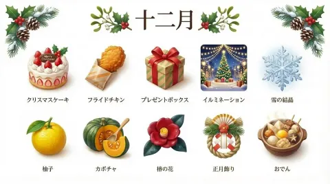 Japanese December 3D Icons