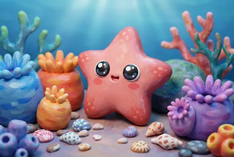 Kawaii Starfish Underwater Adventure
