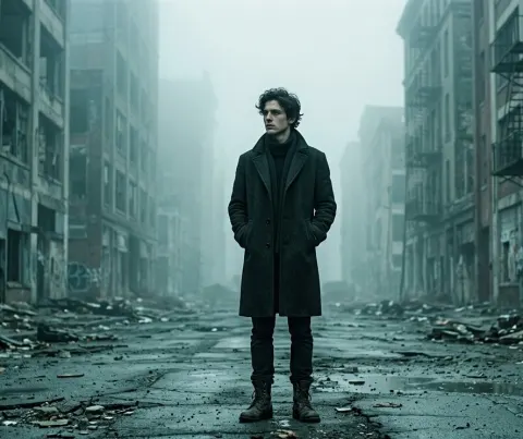 Solitude in the Fog: Ruined City Portrait