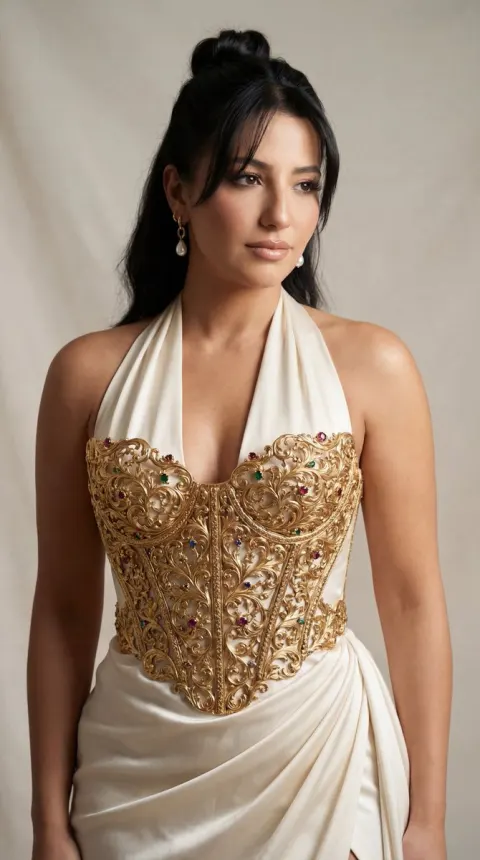 Baroque Gold Armor Couture Gown