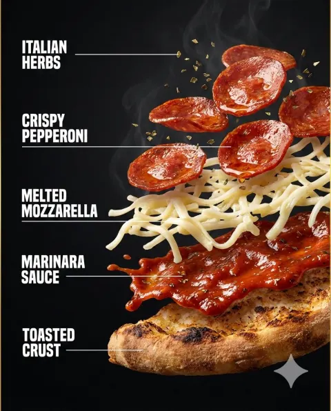 Luxury Fast Food Floating Ingredients Ad