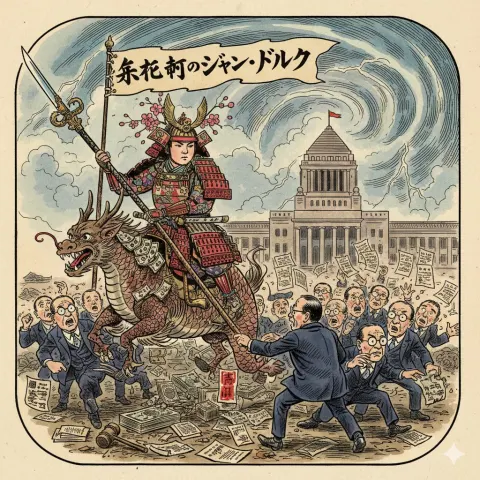 Joan of Arc Caricature in Nagatacho