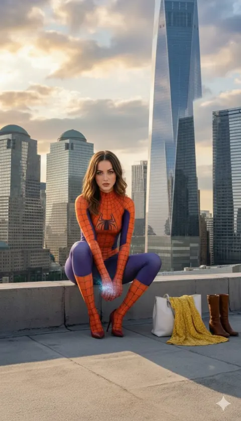 Spider-Women Rooftop Photoshoot