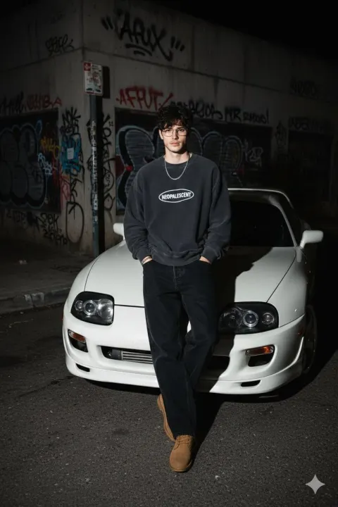 Retro Street Night Portrait