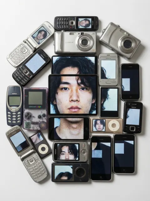 Y2K Devices Fragmented Portrait