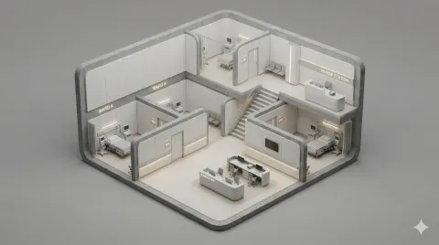 3D Isometric Architectural Cross-Section Model