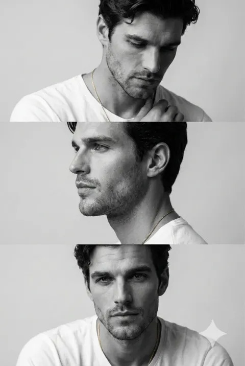 Monochrome Masculine Fashion Triptych