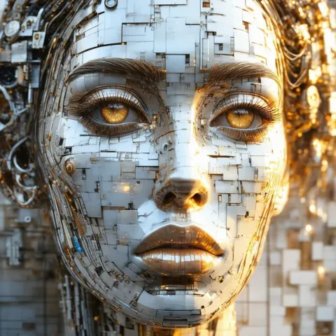 Face Assembled From Technics Turntable Parts