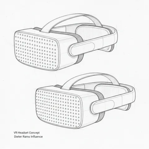 Minimalist VR Headset Concept Sketch