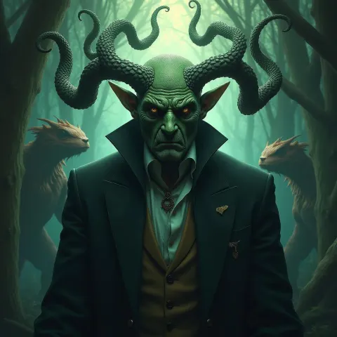 Lovecraft Portrait Ringed by Magical Runes