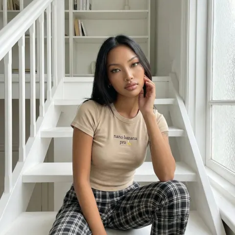 Serene Girl by Window Light