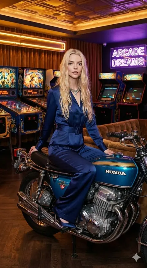 Celebs Arcade Motorcycle Photoshoot