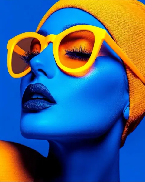 Cyberpunk Blue Skin Fashion Portrait
