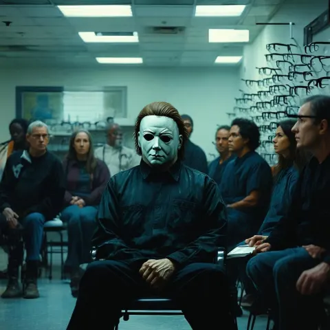 Michael Myers Waiting at the Optometrist