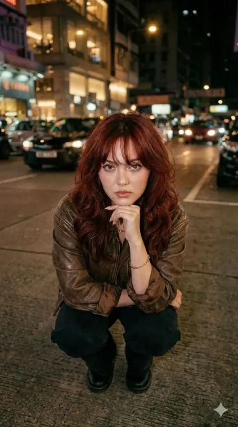 Cinematic Neon Night Street Portrait