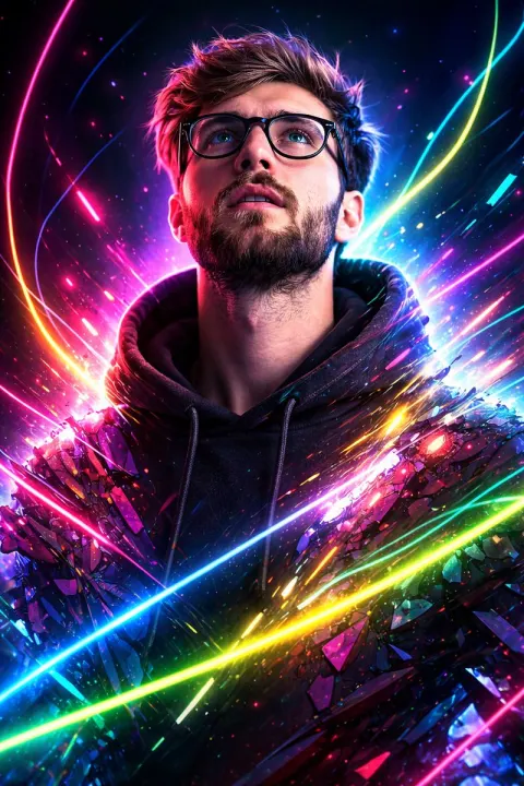 Neon Cyberpunk Ecstasy Portrait