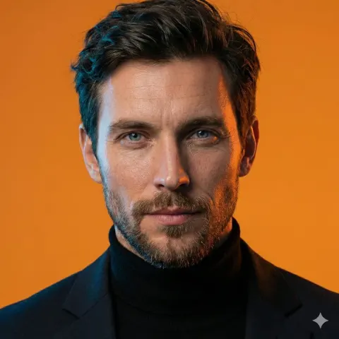 Cinematic Orange Studio Portrait