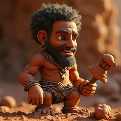 Clay Sculpted Caveman From Ten Thousand BC