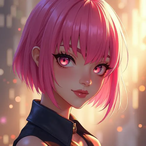 Manga Portrait of VI With Pink Hair