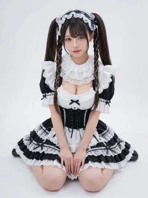Blue-Braided Maid Portrait