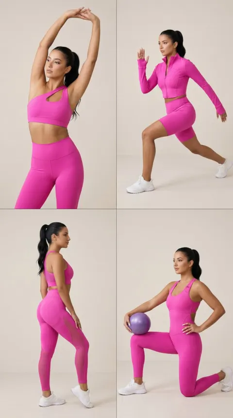Pink Activewear Editorial Grid