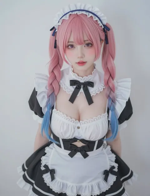 Pink Twin-Tails Maid Portrait
