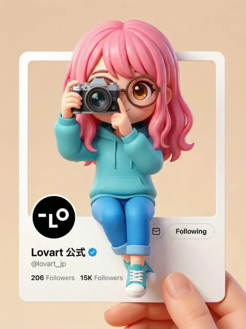 3D Girl Sits on X Profile Taking Photos
